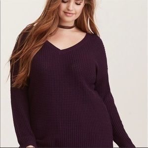 Torrid purple plum chunky vneck sweater